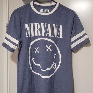 NIRVANA Grey and White Unisex T-Shirt